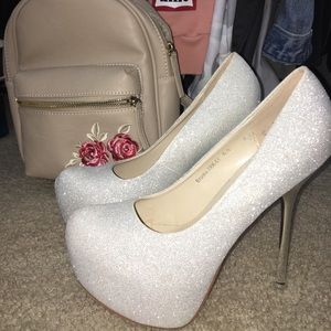 Sparkly silver boutique heels